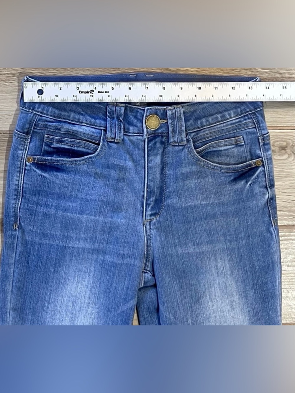 Democracy Jeans Women 4 Blue Straight Leg AB Technology Crop - Picture 4 of 5